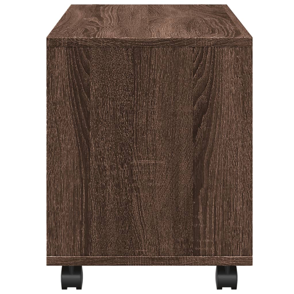 Rolling Cabinet Brown Oak 72x33x42.5 cm Engineered Wood